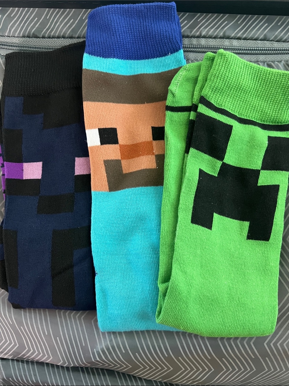 Minecraft-Inspired Knee Socks Bundle - Green Creeper & Character Faces